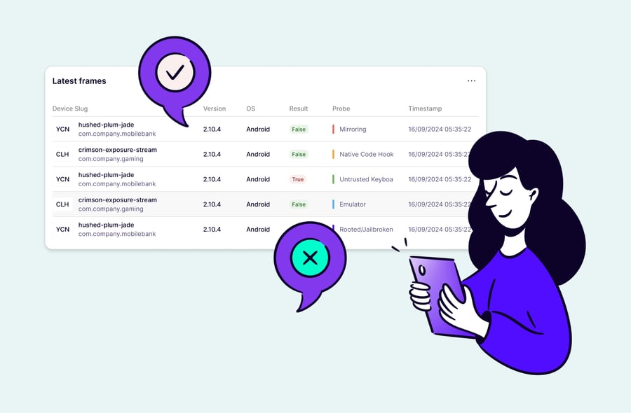 Illustration of a person reviewing security messages